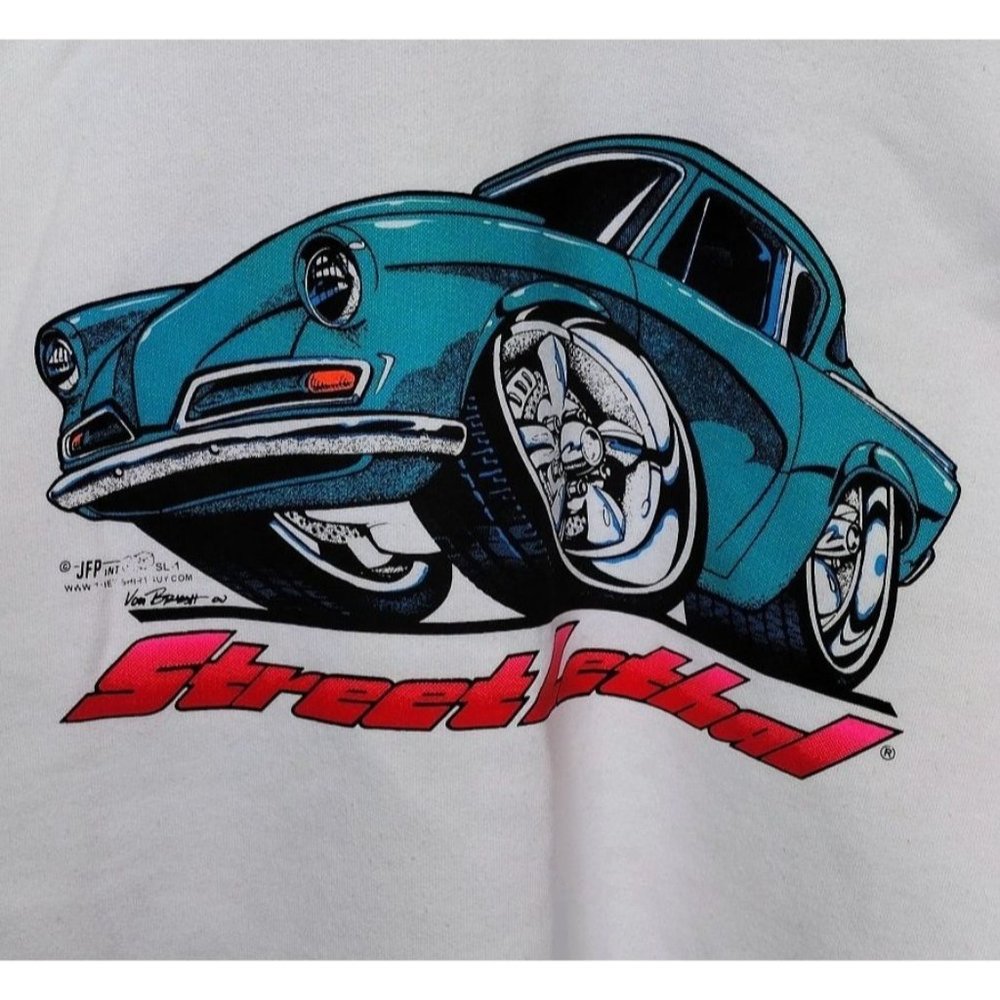 Vintage Roadster "Street Lethal" Volkswagen Bug Beetle Graphic Sweatshir…
